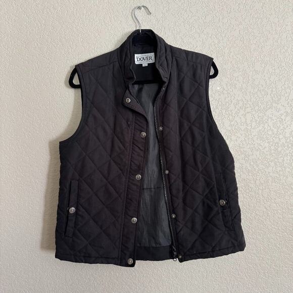 Dover Saddlery Jackets & Blazers - Dover Black Quilted Vest L Womens Snap Zip Front Sleeveless Puffer‎